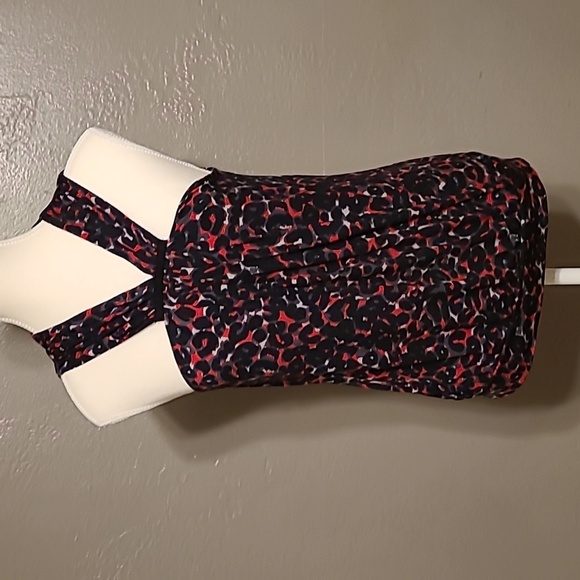 Michael Kors women's small Faux Halter Neck top SP black and red EUC - Picture 1 of 8